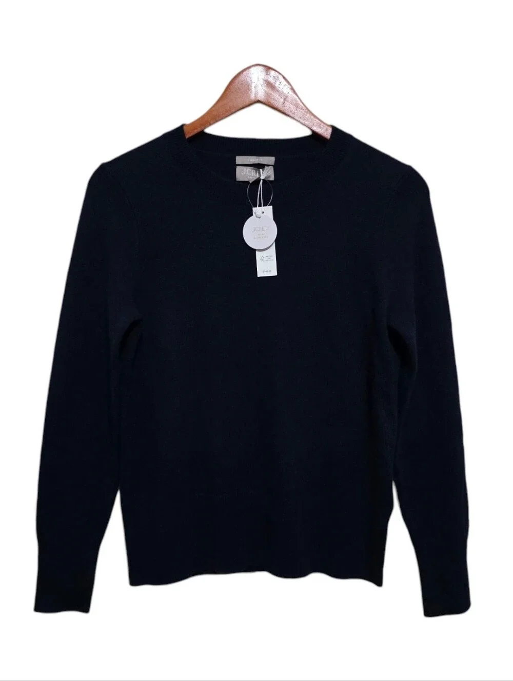 J. Crew Cashmere Classic Fit Crewneck Sweater in Navy Size XS NWT